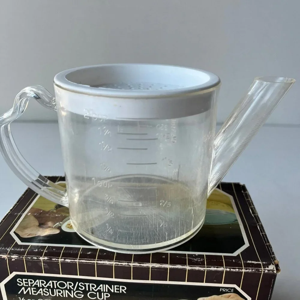 1980s Vintage Kitchen Tools Set: Separator, Strainer, Measuring Cup - Retro